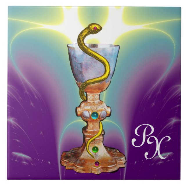 KÖRPER DER HYGEIA-MONOGRAMM-MEDIZIN, Lila Pharmazi Fliese (Vorderseite)