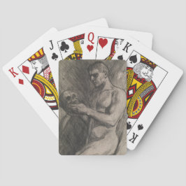 Körper eines Mannes, der einen Schädel hält (von A Spielkarten