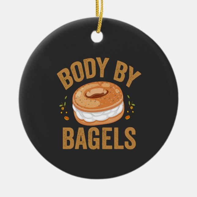 Körper von Bagels Funny jüdisch Hanukkah Donut Ges Keramik Ornament (Vorne)