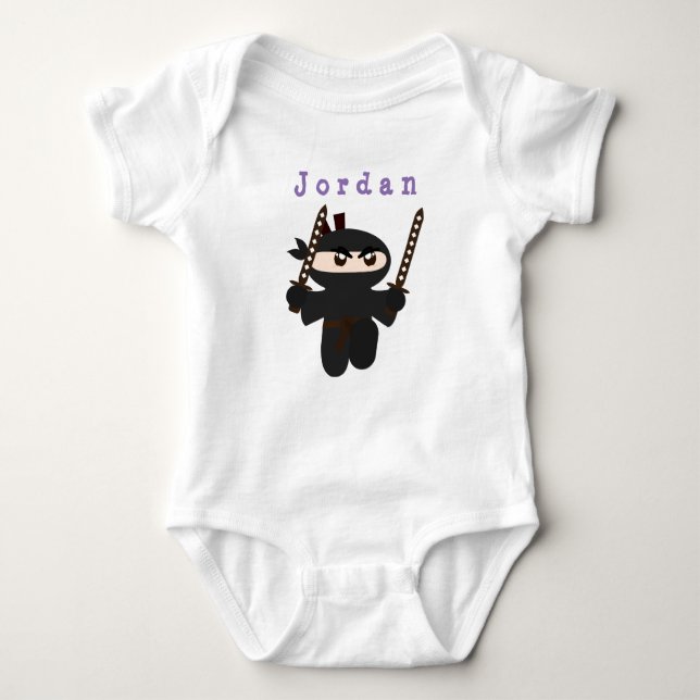 Körperanzug lustig , ninja 01 . Baby Bodysuit Baby Strampler (Vorderseite)