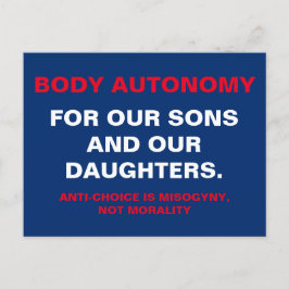 Körperautonomie für Söhne und Töchter Postkarte