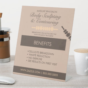 Körperkonturierung Körpermassage Vorteile Sockelschild