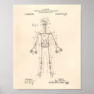 Körperkultur 1915 Patent Kunst Alte Peper Poster