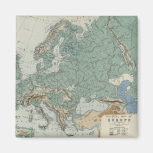Körperliche Karte von Europa Magnet