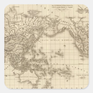 Körperliche Weltkarte Quadratischer Aufkleber