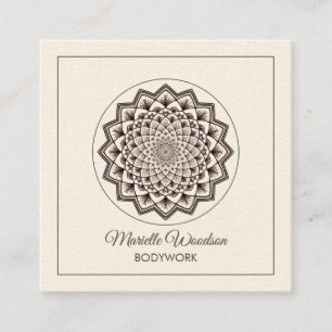Körpermassage Lotus Mandala  Quadratische Visitenkarte