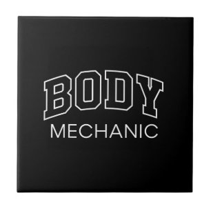 Körpermechaniker Lustige Athletik-Buchstaben Fitne Fliese