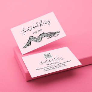 Körperpflege Bildhauerei QRCODE Schwarz Silber Gra Visitenkarte