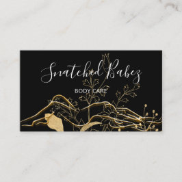 Körperpflege-Skulptur von QRCODE Black Gold Blume Visitenkarte