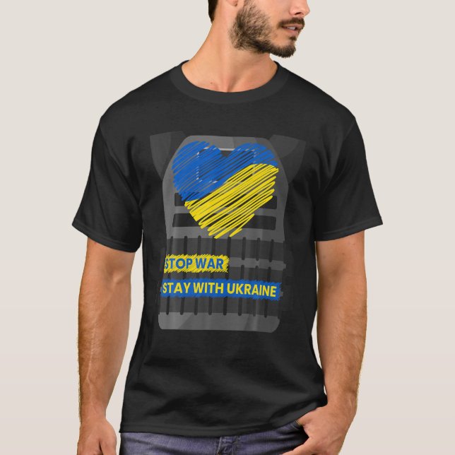 Körperrüstung - Krieg beenden - mit der Ukraine Bl T-Shirt (Vorderseite)