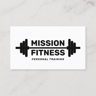 Körpertraining Personal Trainer Schwarz-weiß Visitenkarte