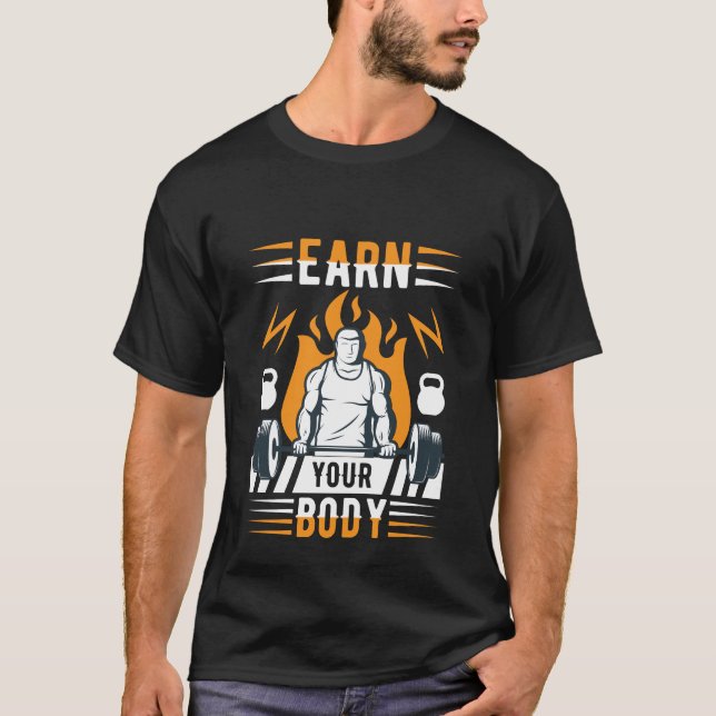 Körperübung im Fitnessstudio T-Shirt (Vorderseite)