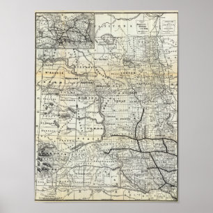 Korrekte Karte von Dakota Poster