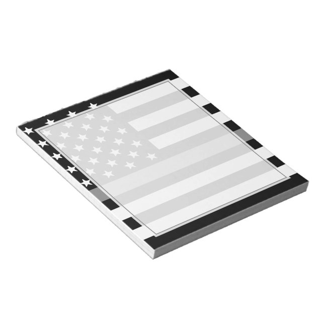 Korrektionsreferent Thin Silver Line USA-Flagge Notizblock (angewinkelt)