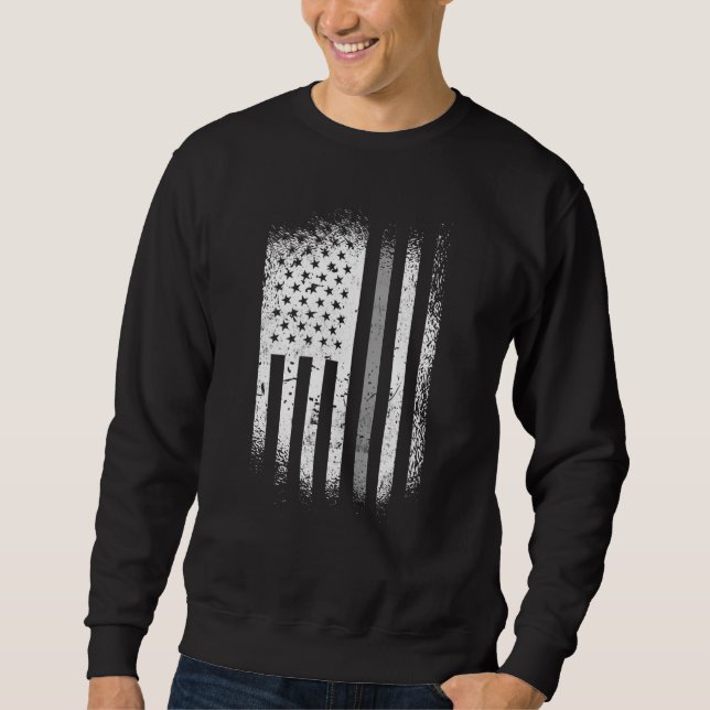 Korrektor, American Flag Silver Line Sweatshirt (Vorderseite)