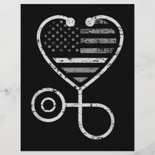 Korrektur der US-Fahne "Nurse Thin Gray Line Heart Flyer