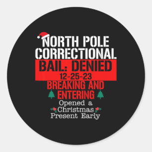 Korrektur des Nordpol-Stiels ohne Unterbrechung un Runder Aufkleber