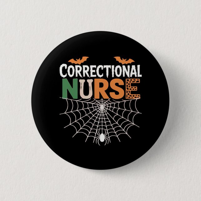 Korrektur Nurse Halloween Pumpkin Classic T-Shi Button (Vorderseite)