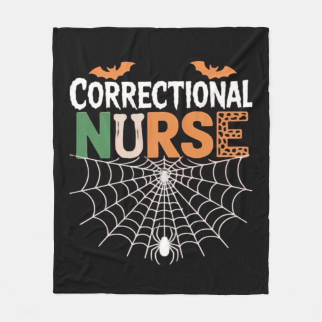 Korrektur Nurse Halloween Pumpkin Classic T-Shi Fleecedecke (Vorderseite)