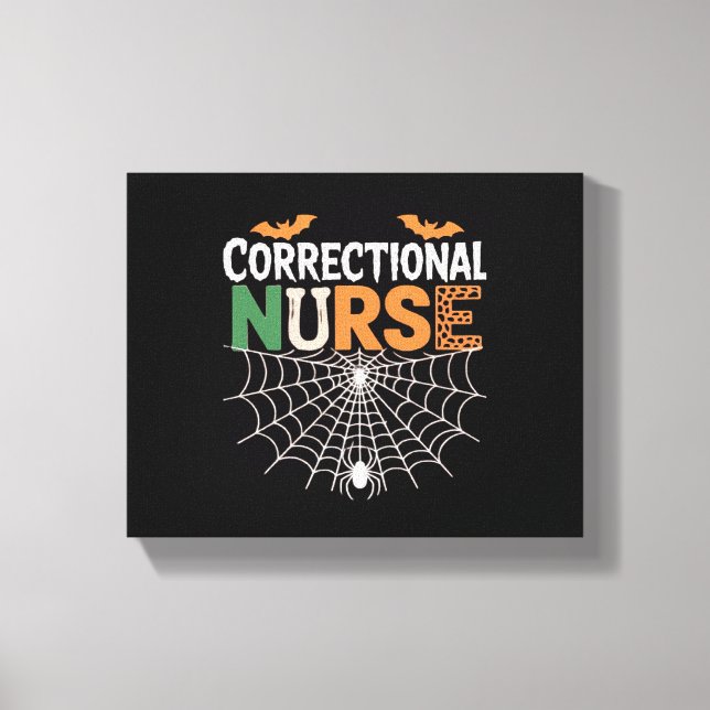 Korrektur Nurse Halloween Pumpkin Classic T-Shi Leinwanddruck (Vorderseite)