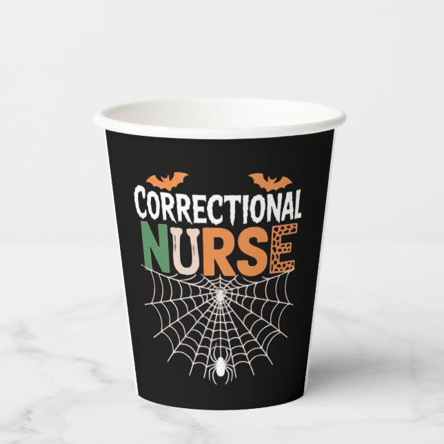 Korrektur Nurse Halloween Pumpkin Classic T-Shi Pappbecher (Vorderseite)