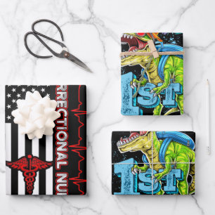 Korrektur Nurse USA Flag Nursing RN Geschenkpapier Set