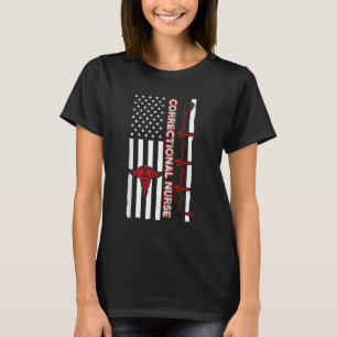 Korrektur Nurse USA Flag Nursing RN T-Shirt