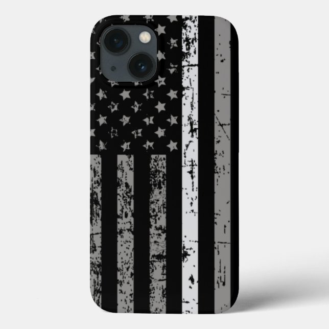 Korrektur Officer Thin Grey Line American Flag Case-Mate iPhone Hülle (Rückseite)