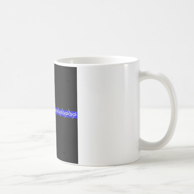Korrektur-Stacheldraht Blue Line Kaffeetasse (Rechts)