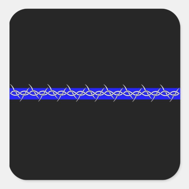Korrekturen Blue Line Square Aufkleber (Vorderseite)