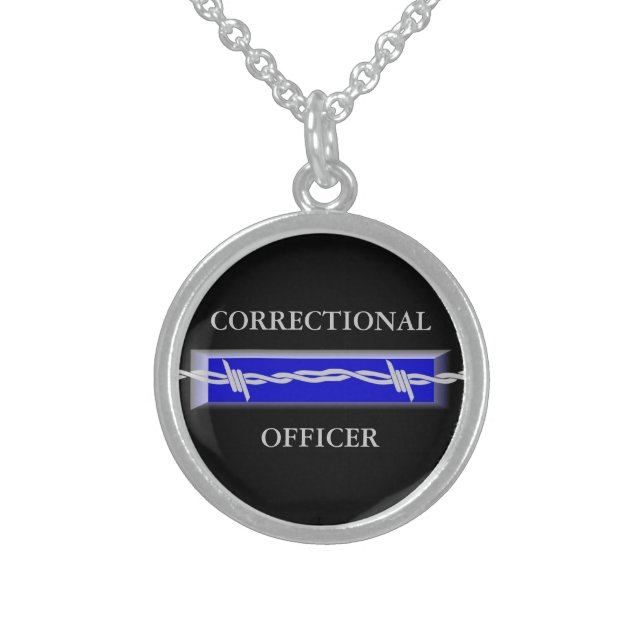 Korrekturoffizier-Gesetzesvollstreckung-Halskette Sterling Silberkette (Vorderseite)