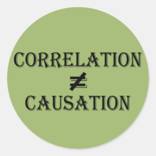 Korrelation ist nicht gleich Ursache Runder Aufkleber
