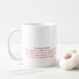 Korrigierter King James Obadja 1:1 Becher Kaffeetasse