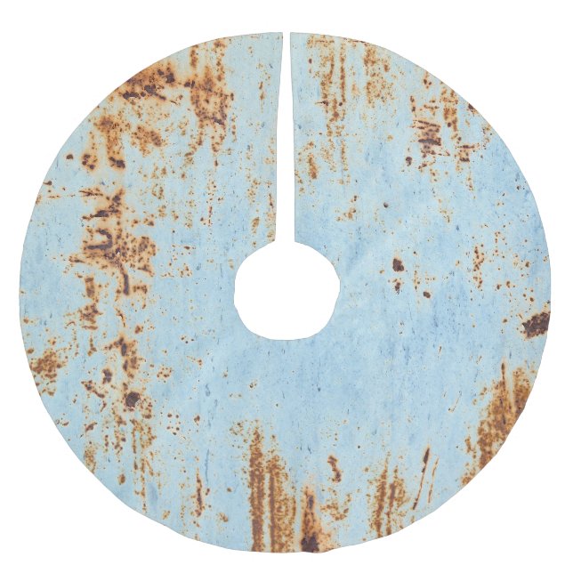 Korrodiertes Metall, Grunge Textur Hintergrund. Polyester Weihnachtsbaumdecke (Vorderseite)