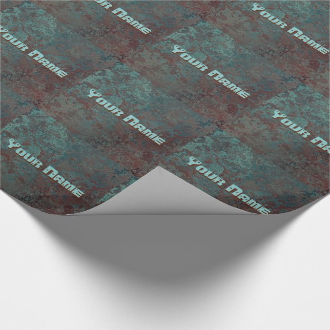 Korrosion "Kupfer" Druck gekachelt Ihren Namen Geschenkpapier (Ecke)