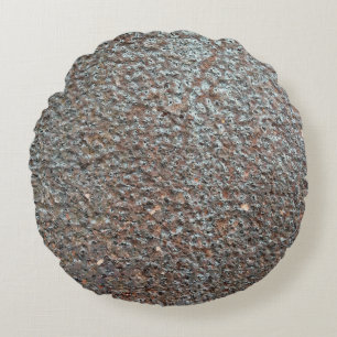 Korrosionsmuster aus braunem Metall Rundes Kissen