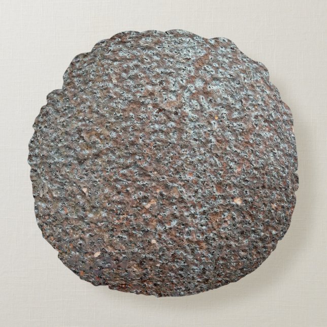 Korrosionsmuster aus braunem Metall Rundes Kissen (Vorderseite)