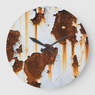 Korrosionsweiße Roststreifen Große Wanduhr