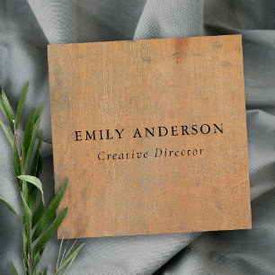 KORROSIVE GRUNGE ORANGE METAL TEXTURED QUADRATISCHE VISITENKARTE