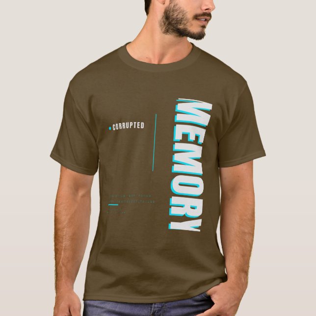 Korrputierte Speicher-Tech-Typografie-Design T-Shirt (Vorderseite)