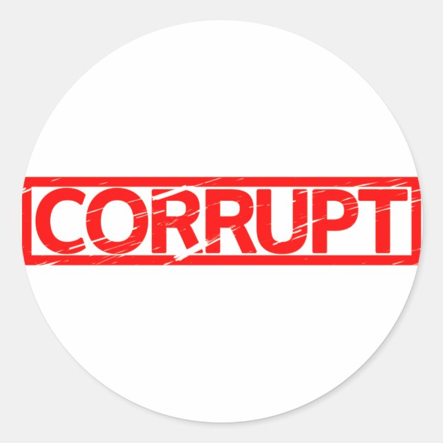 korrupte Briefmarke Runder Aufkleber (Vorderseite)