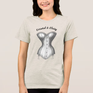 Korsett Vintage Brautmode Kunst Tri-Blend Shirt