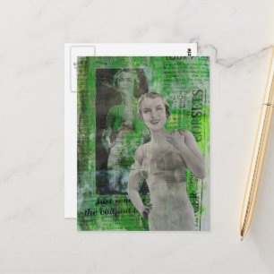 Korsetts Damen Mixed Media Collage Postkarte