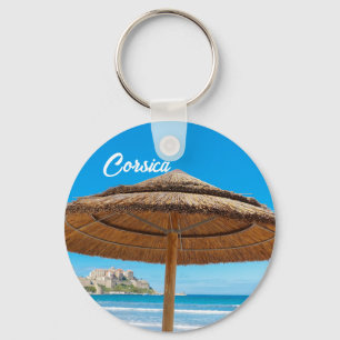 Korsika Calvi Zitadelle und Strand Souvenir Schlüsselanhänger