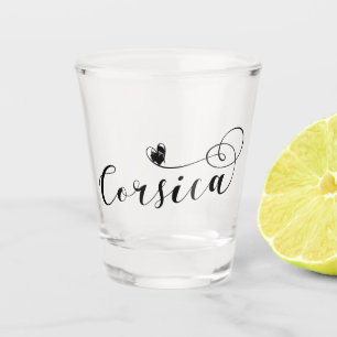 Korsika-Flaggen-Herz, Corsican, Frankreich Schnapsglas