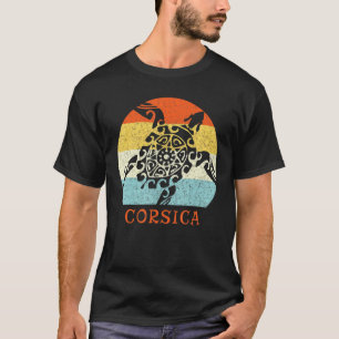 Korsika Frankreich Vintag Retro Schildkröte Europa T-Shirt