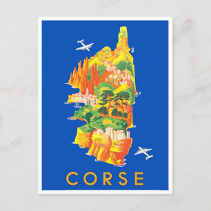 Korsika Frankreich Vintage-Reise Postkarte