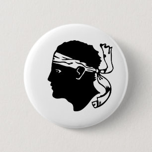 Korsika Insel france Korse Region Flaggenmoor Kopf Button