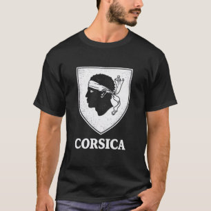 Korsika-Kamm-Moor-Kopf Korsischer Stolz Schild Des T-Shirt
