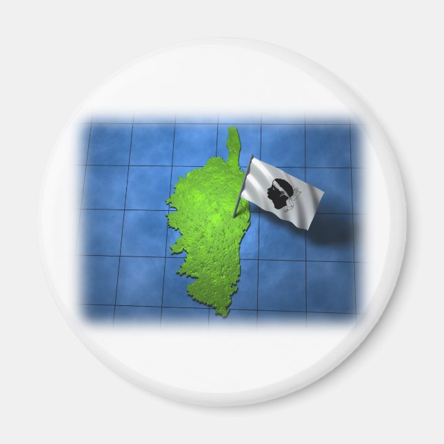 Korsika mit eigener Flagge Magnet (Vorne)